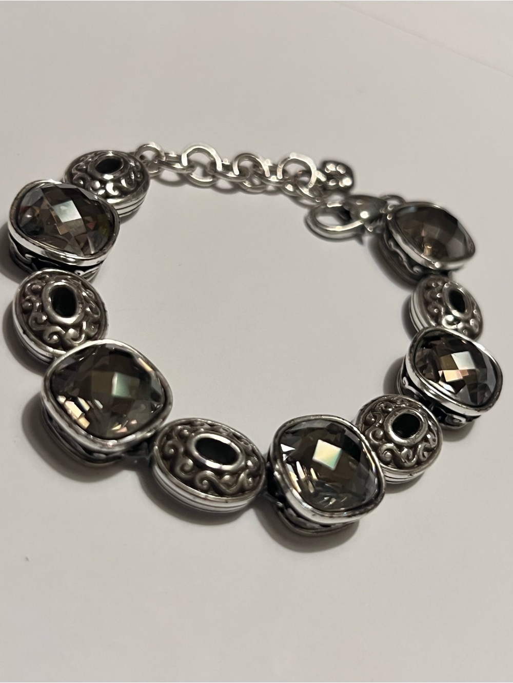 Brighton Silver-Tone Bracelet with Smoky Faceted Stones